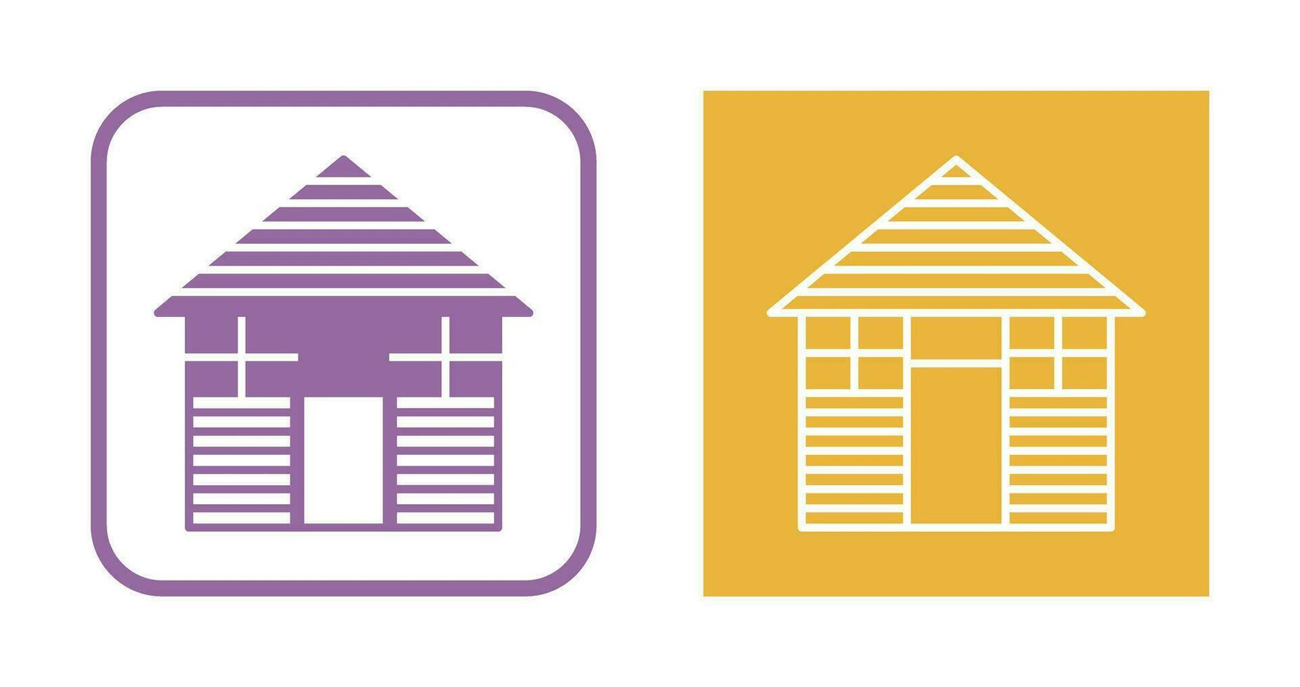 Wood Cabin Vector Icon