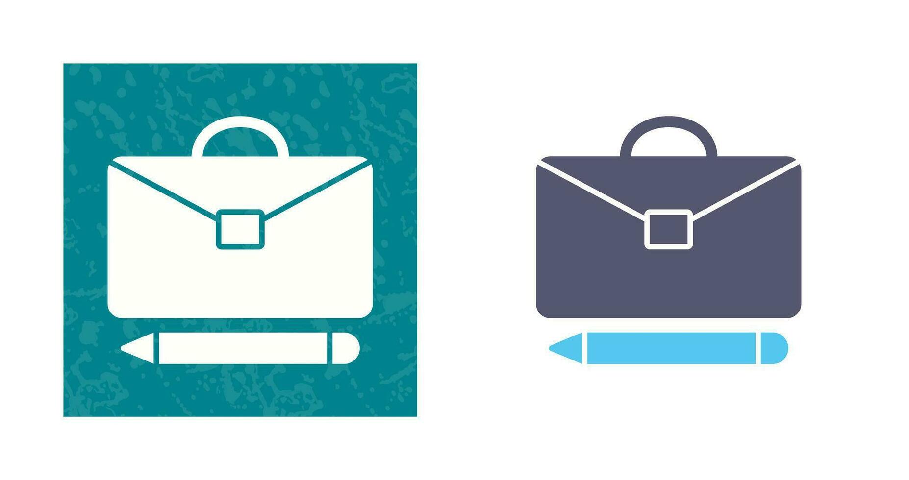 Briefcase and Pen Vector Icon