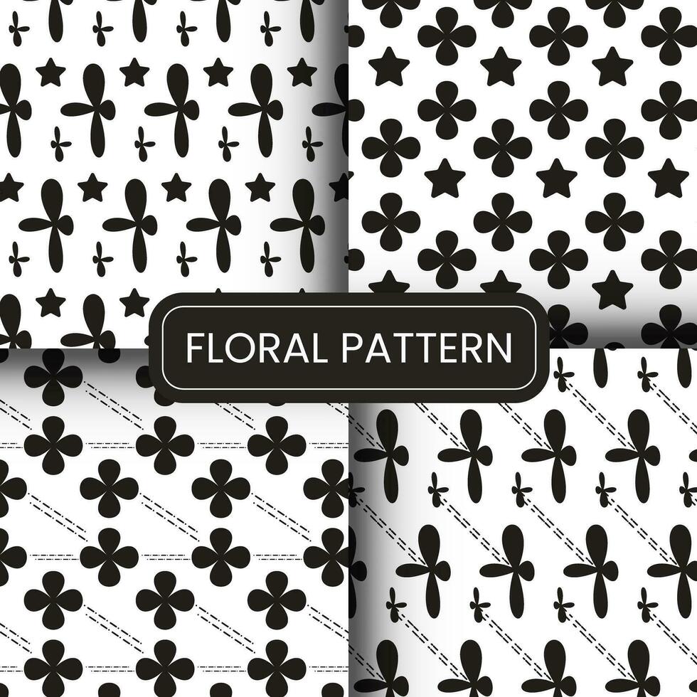 Creative floral pattern set for background, fabric, texture vector