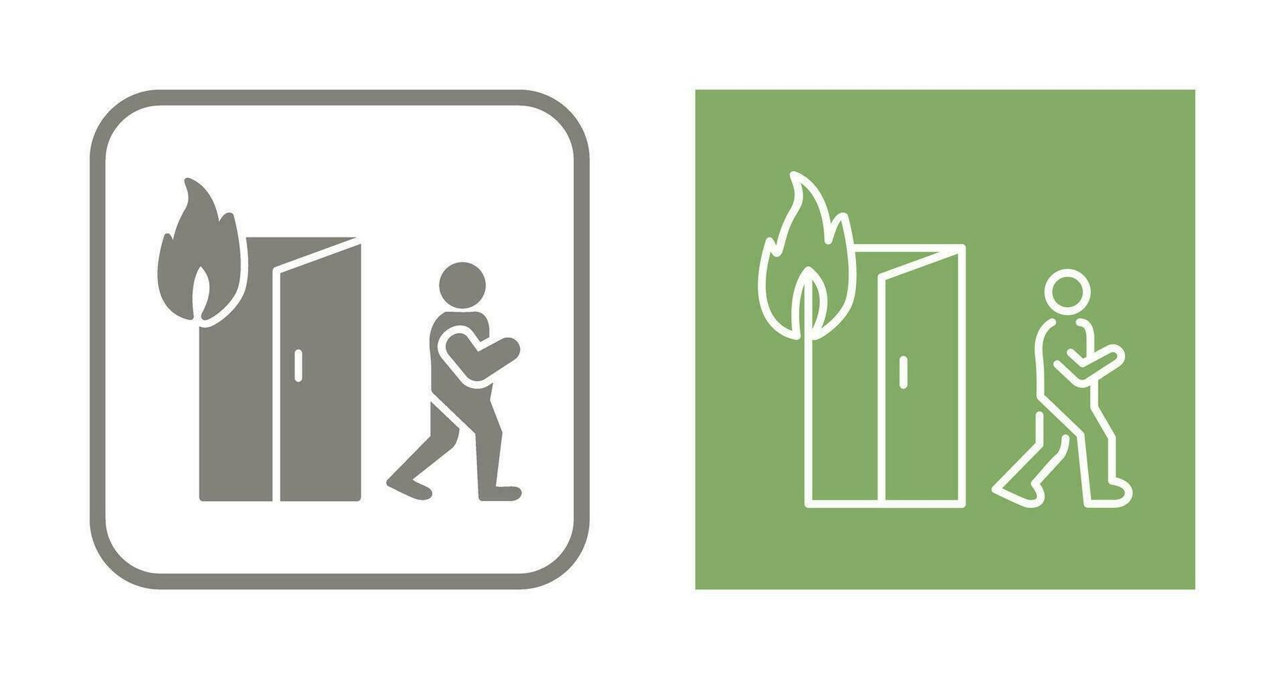Unique Running from Fire Vector Icon