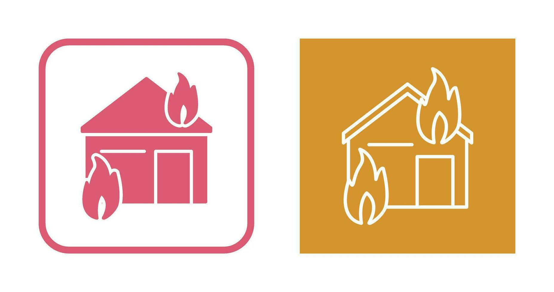 Unique Fire Consuming House Vector Icon