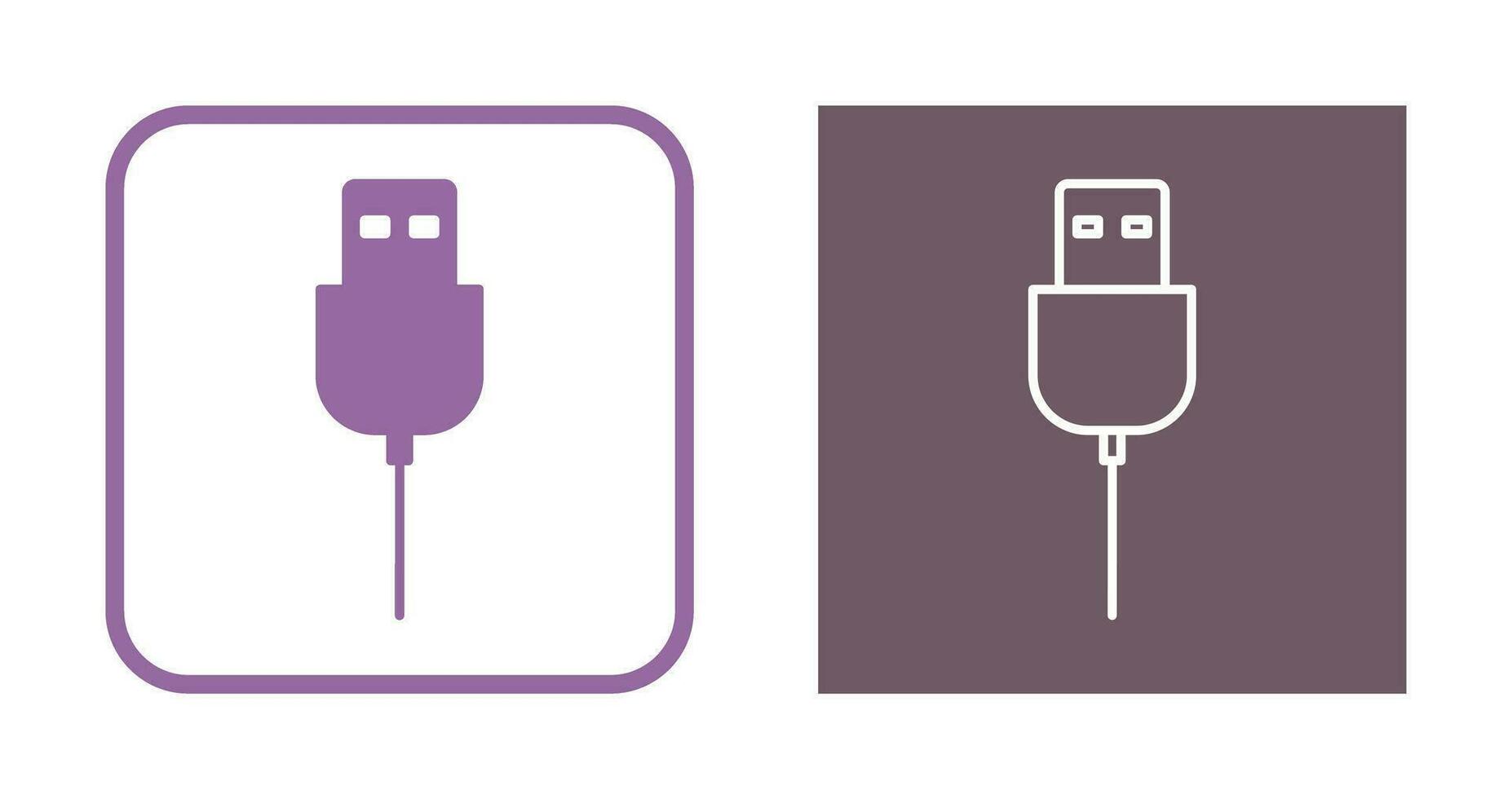 icono de vector de cable usb único