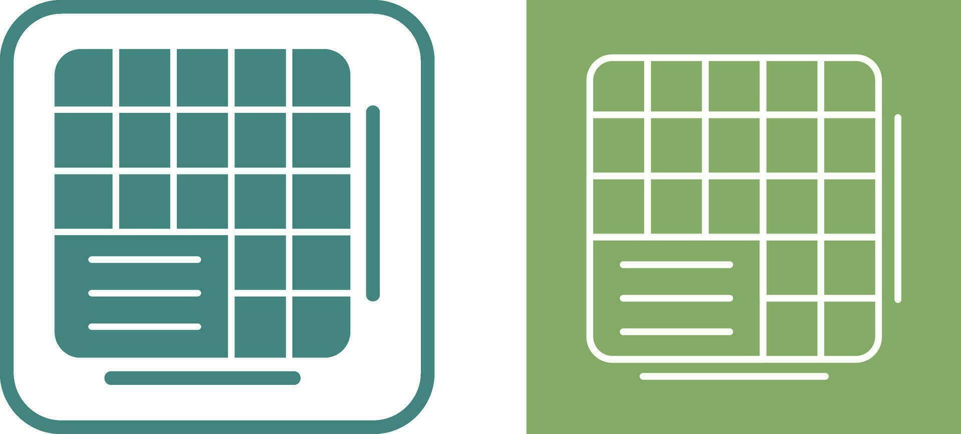 Table Data Vector Icon