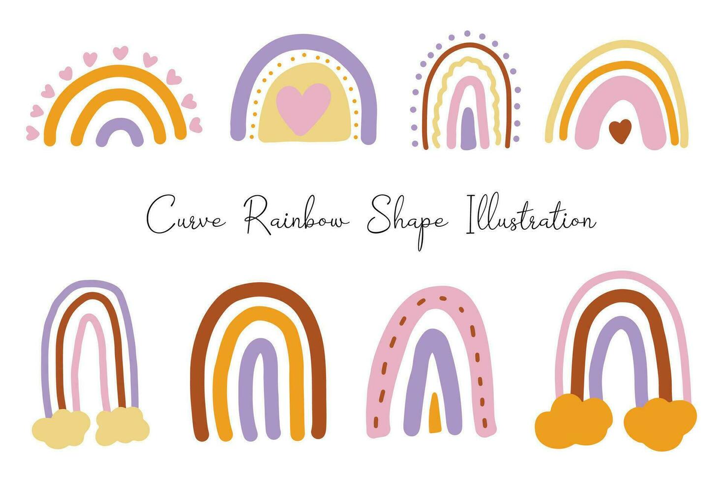 Aesthetic Curve Abstract Shape Collection vector