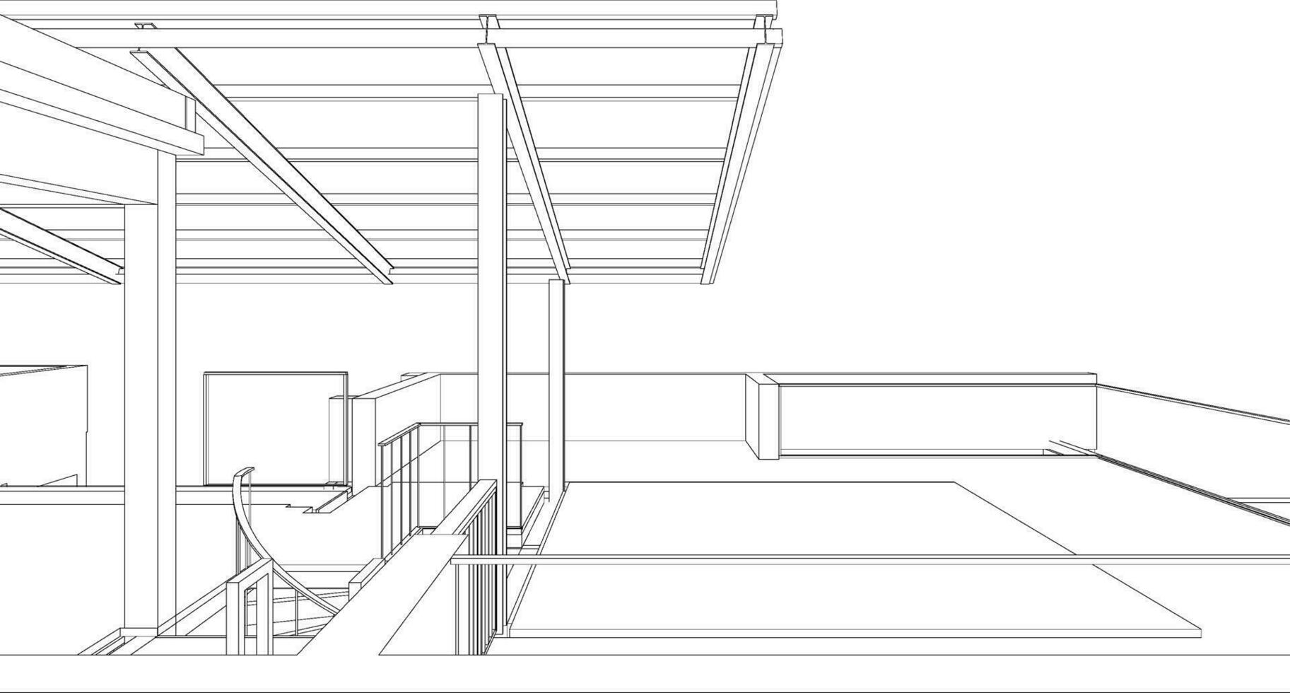 3D illustration of building project vector