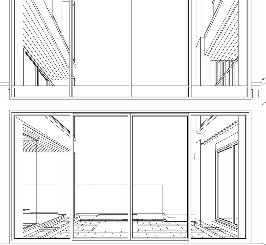 3D illustration of building project vector