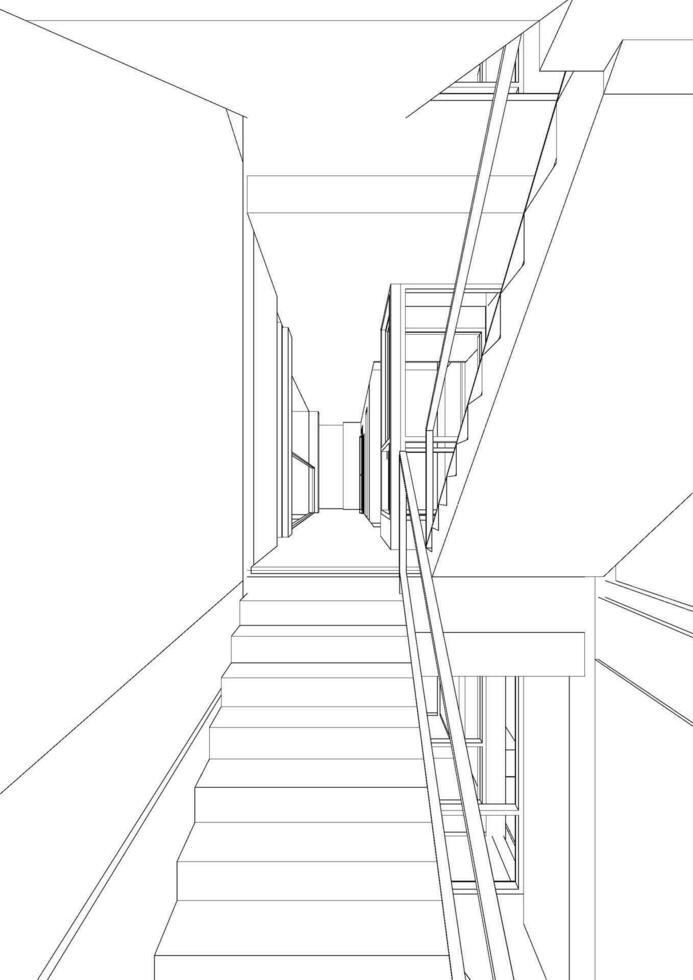 3D illustration of building project vector