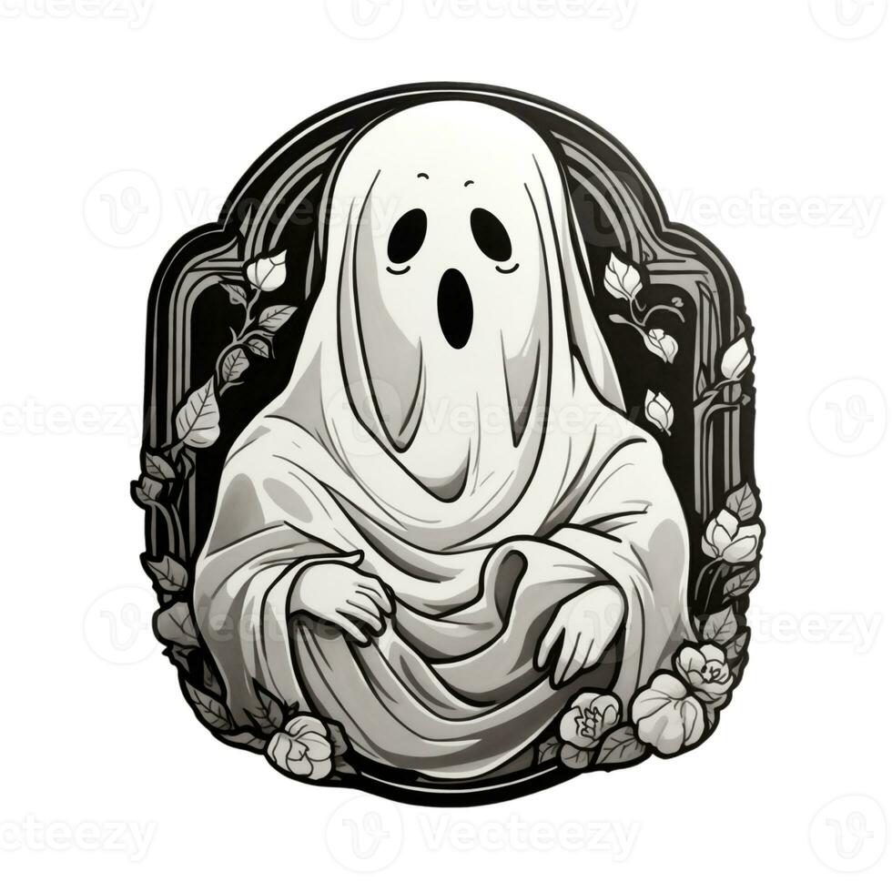 halloween ghost on isolated white background artwork photo
