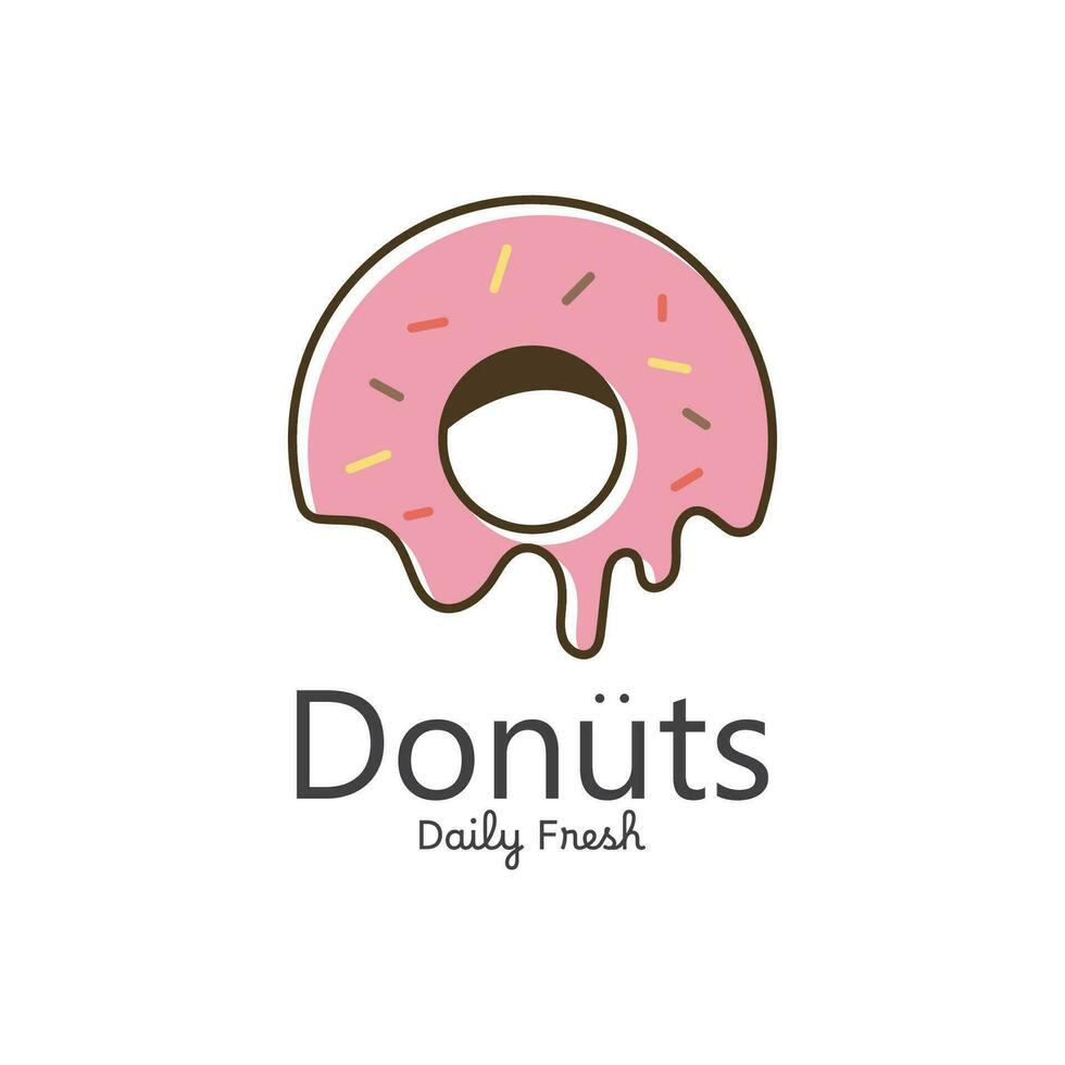 Donut or Bitten Donut Logo Template with Little Candy Donut Shop or Donut or Bitten Donut Logo Template with Little Candy Donut Shop or