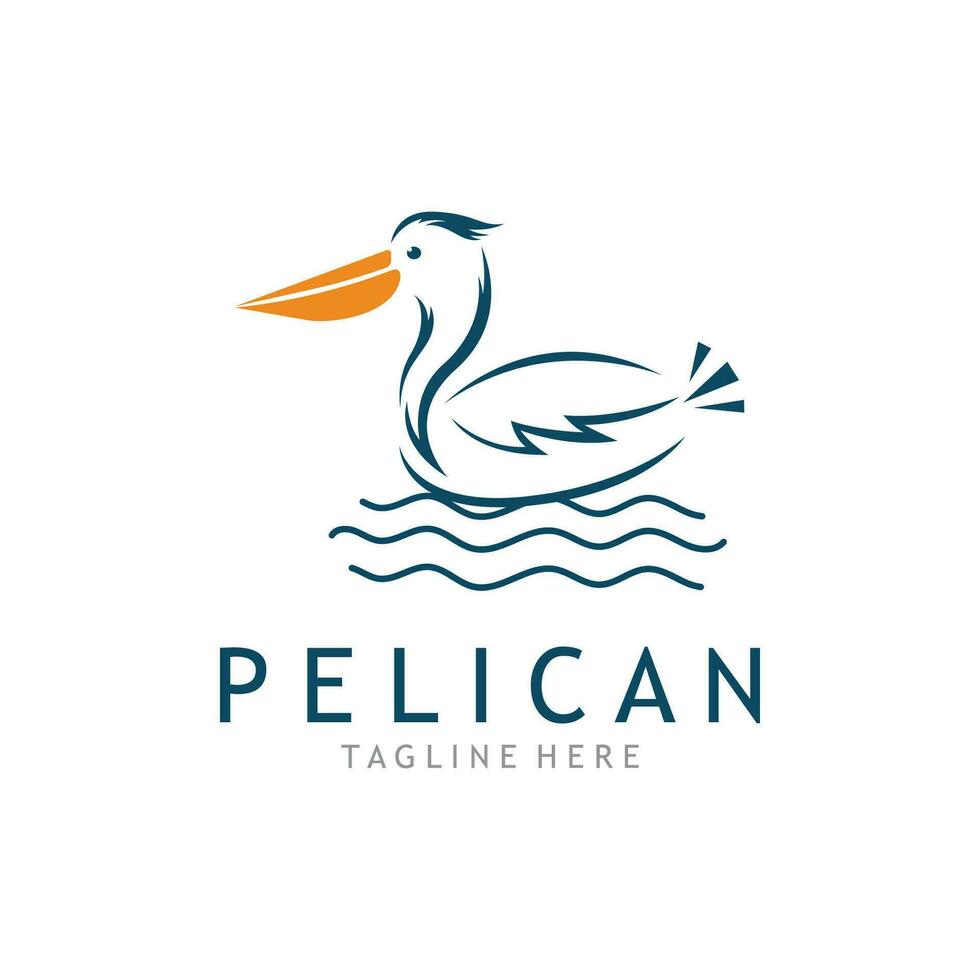 Pelican Bird Logo Template vector