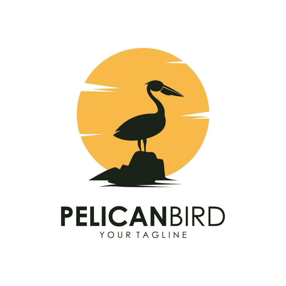 Pelican Bird Logo Template vector