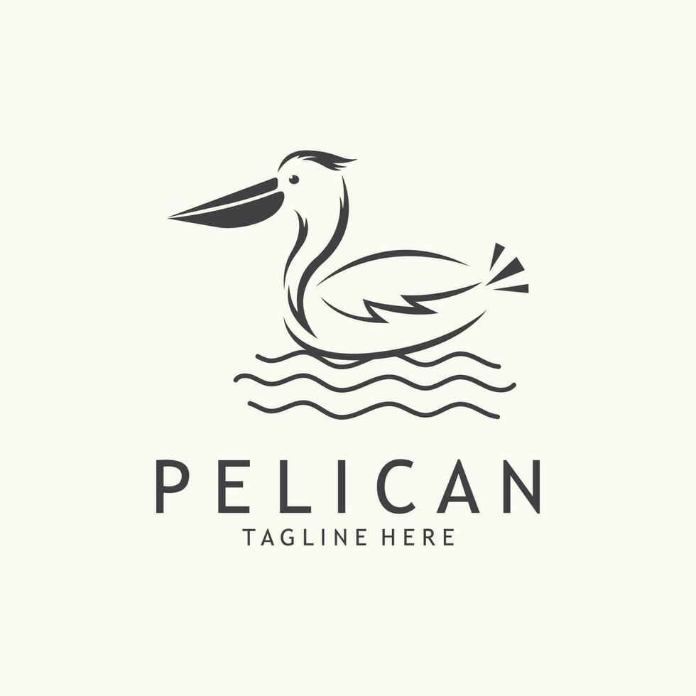 Pelican Bird Logo Template vector