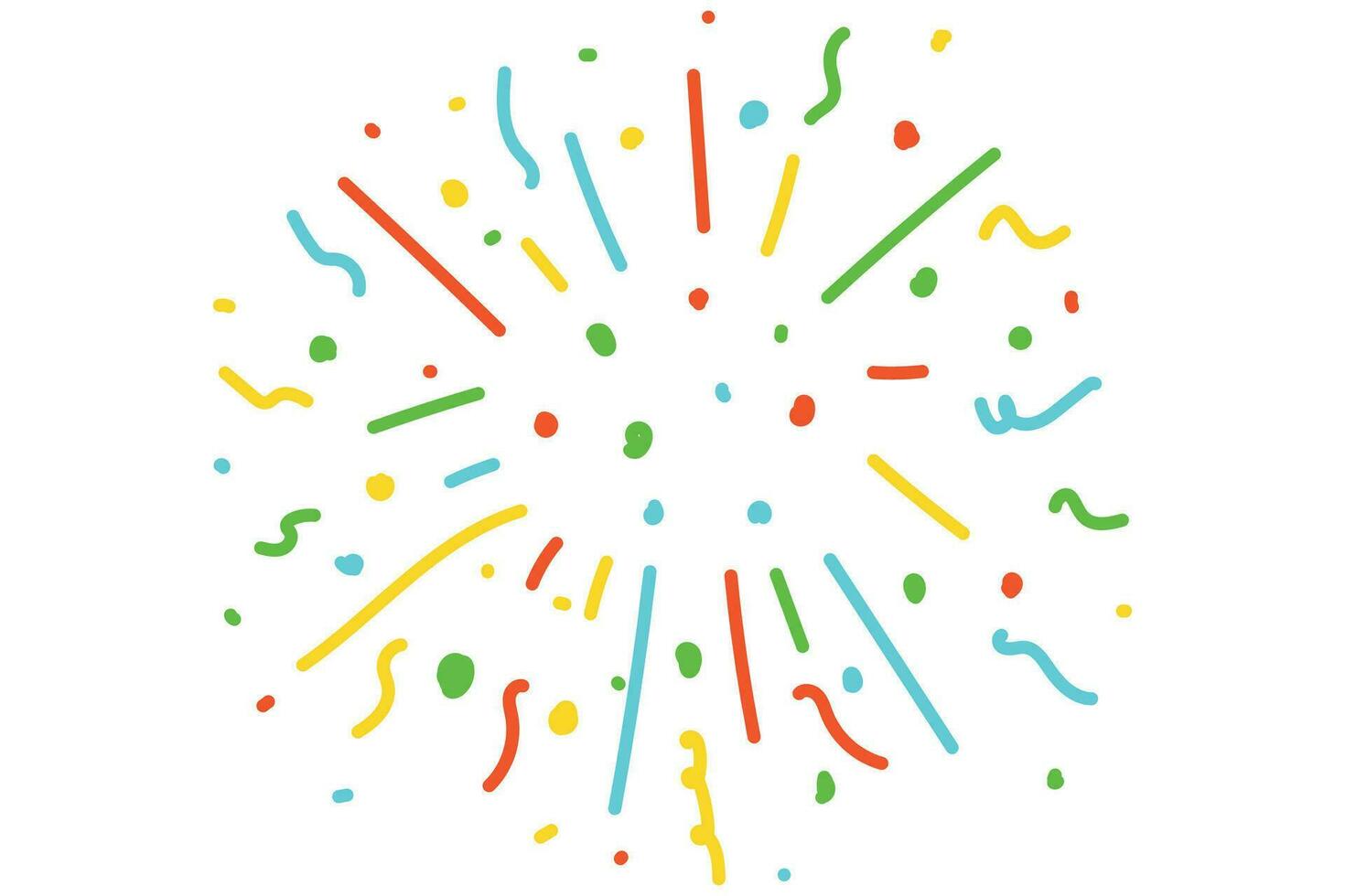 Exploding party popper. Cracker with colorful confetti. Festive firecracker icon. Popping ribbon confetti. Cracker for celebrating christmas birthday. Vector illustration isolated on white background.