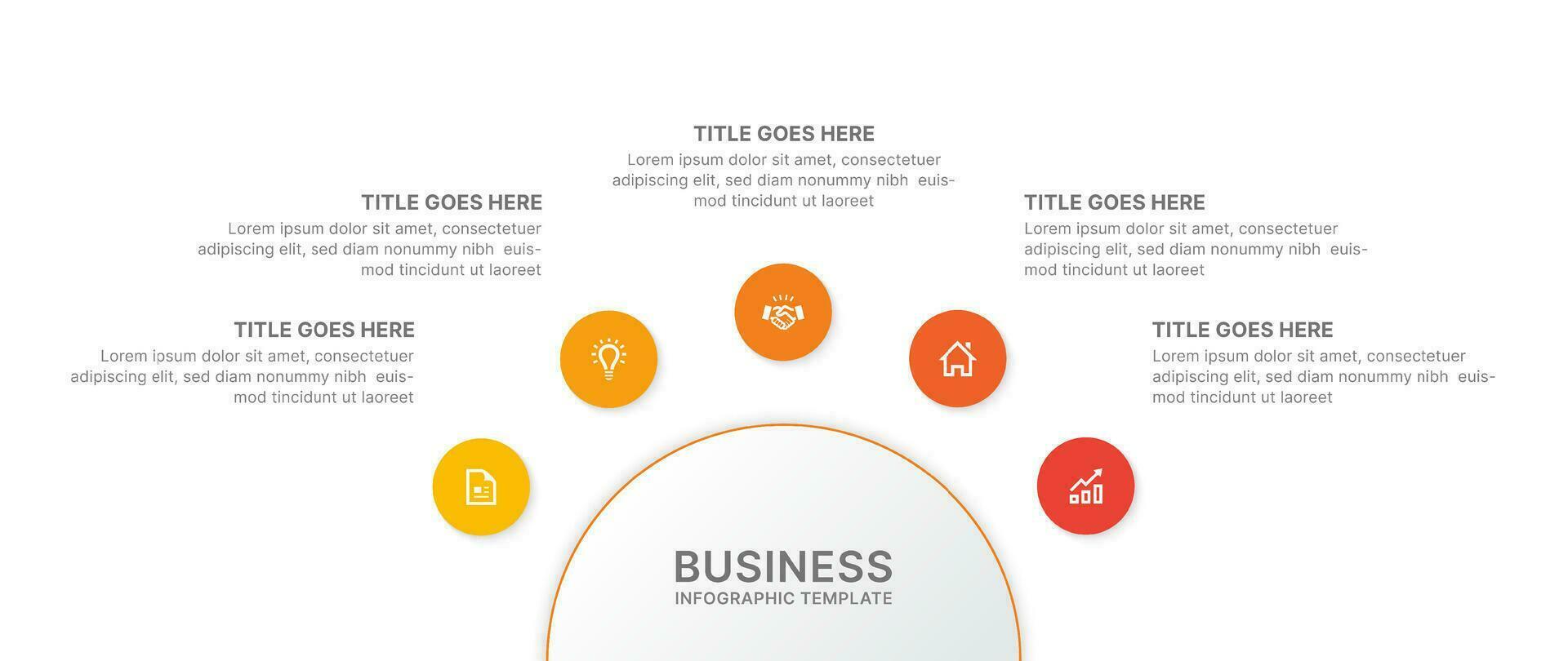 Circular Layout Round Infographic Design Template with Five Options vector