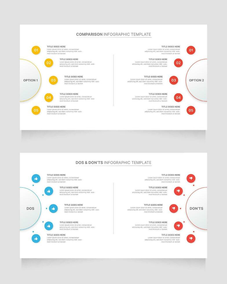 Dos and Donts Comparison Infographic Design Template vector