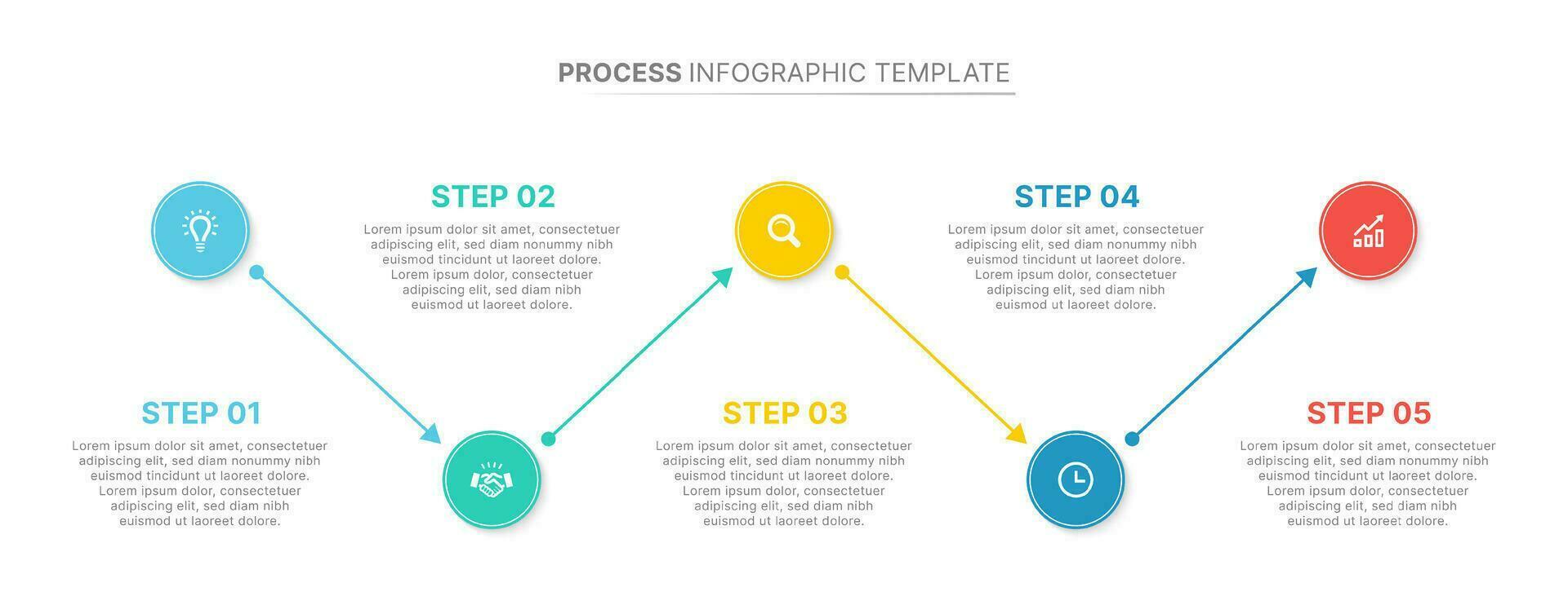 Arrow Infographic Template for Process Workflow with 5 Steps vector