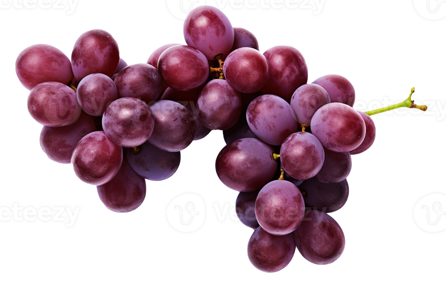 Fresh Grapes Isolated on transparent Background, Vibrant and Juicy Grape Cluster, ai generative png