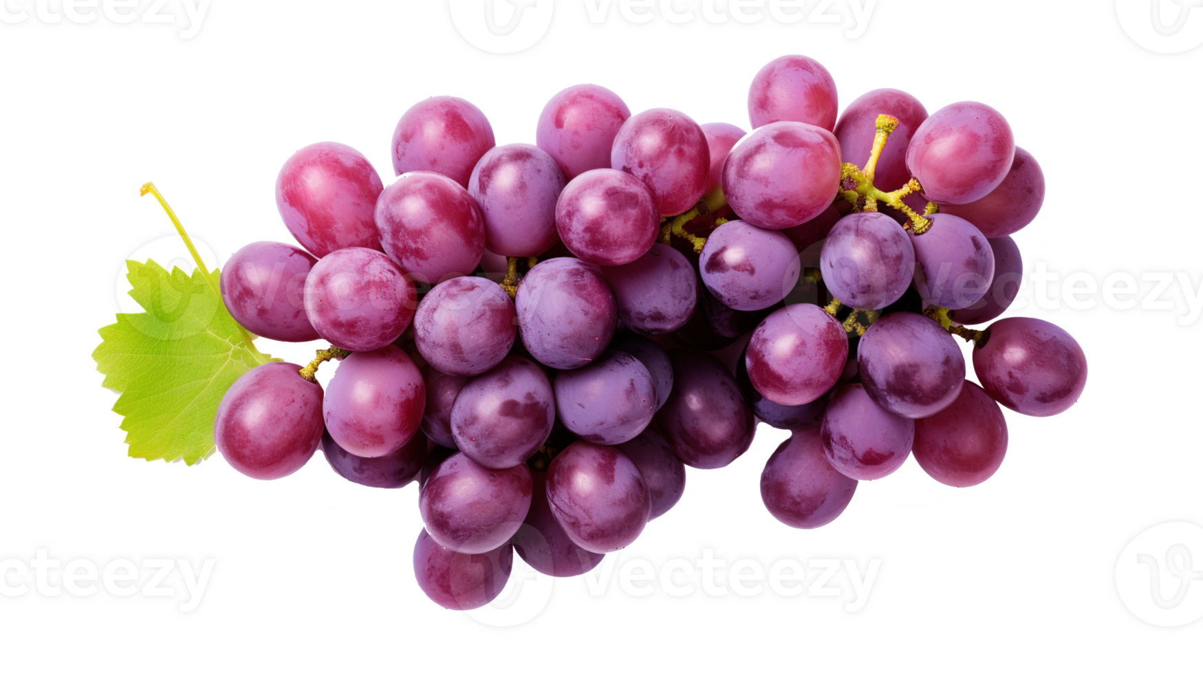 Fresh Grapes Isolated on transparent Background, Vibrant and Juicy Grape Cluster, ai generative png