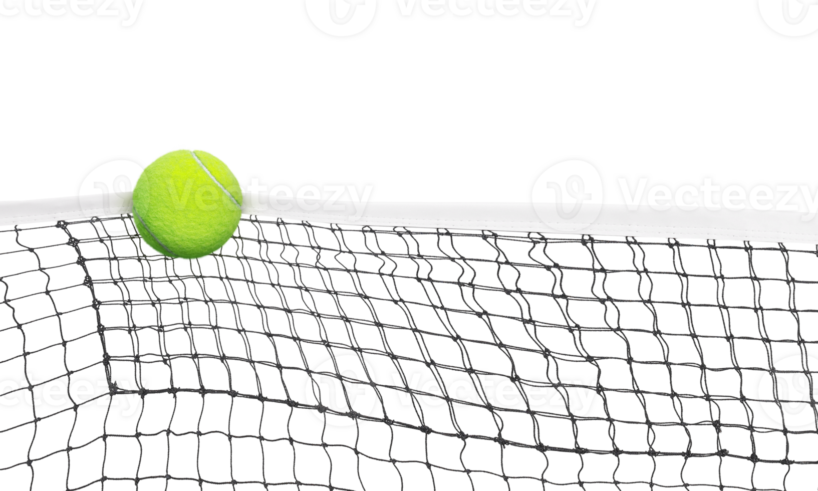 tennis ball into the net Isolated PNG transparent