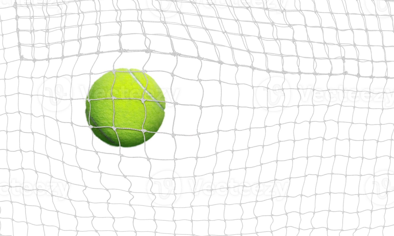 tennis ball into the net Isolated PNG transparent