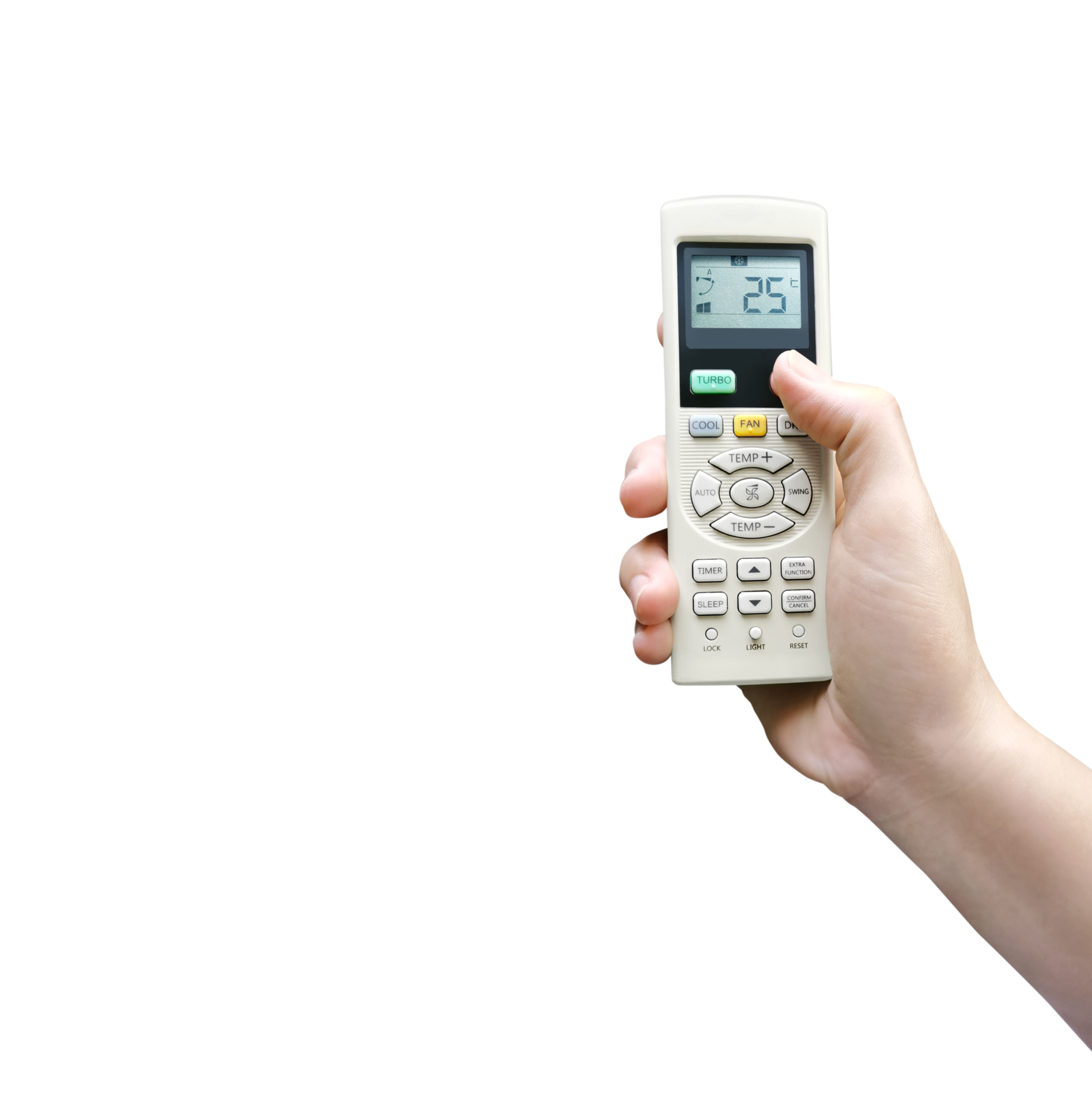 Air conditioner remote in man's hand PNG transparent 29970276 PNG