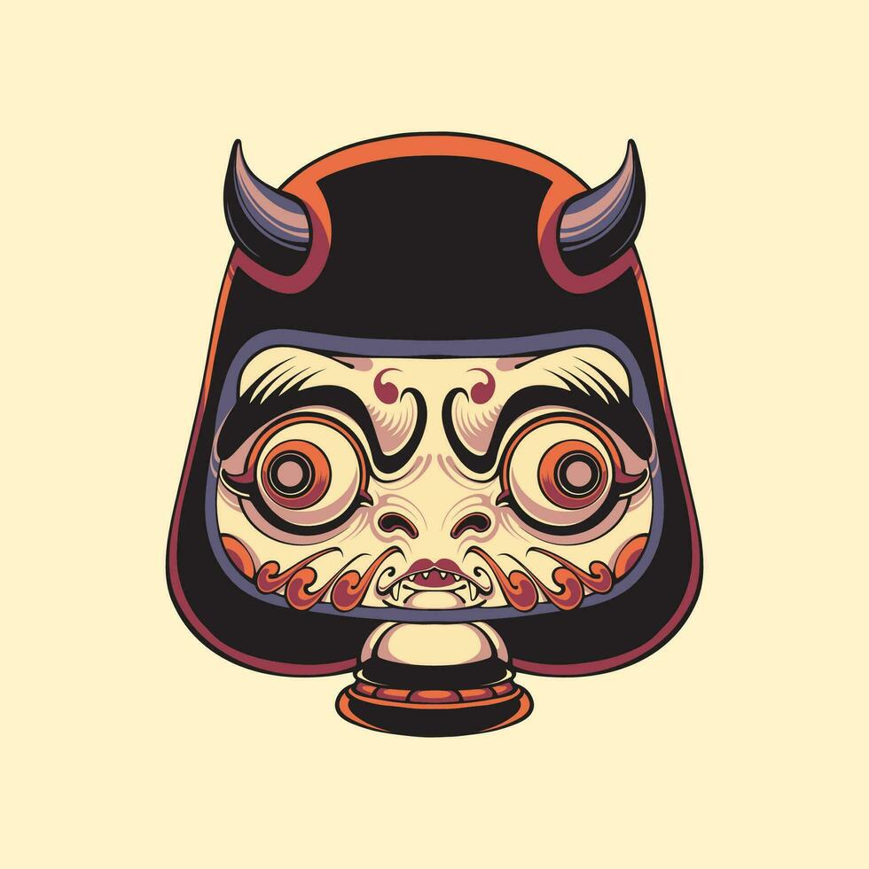 Japanese Daruma doll vector art