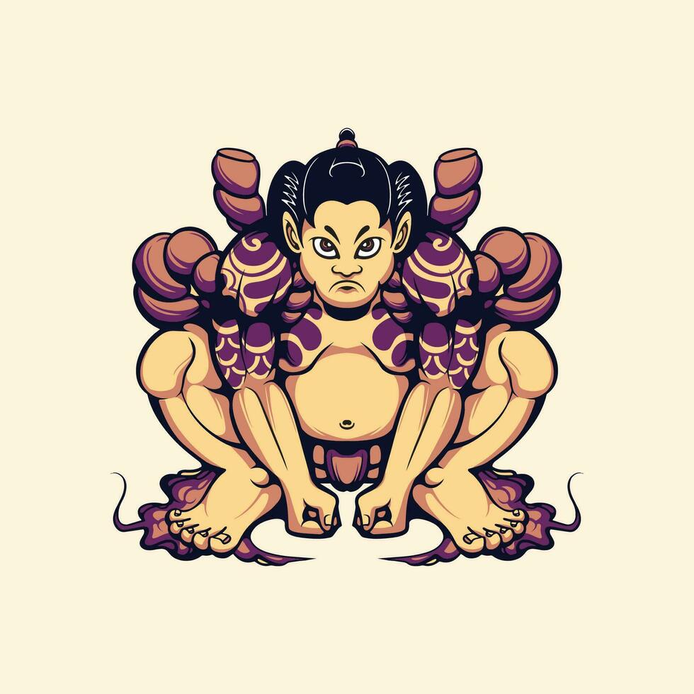 japonés sumo personaje vector Arte