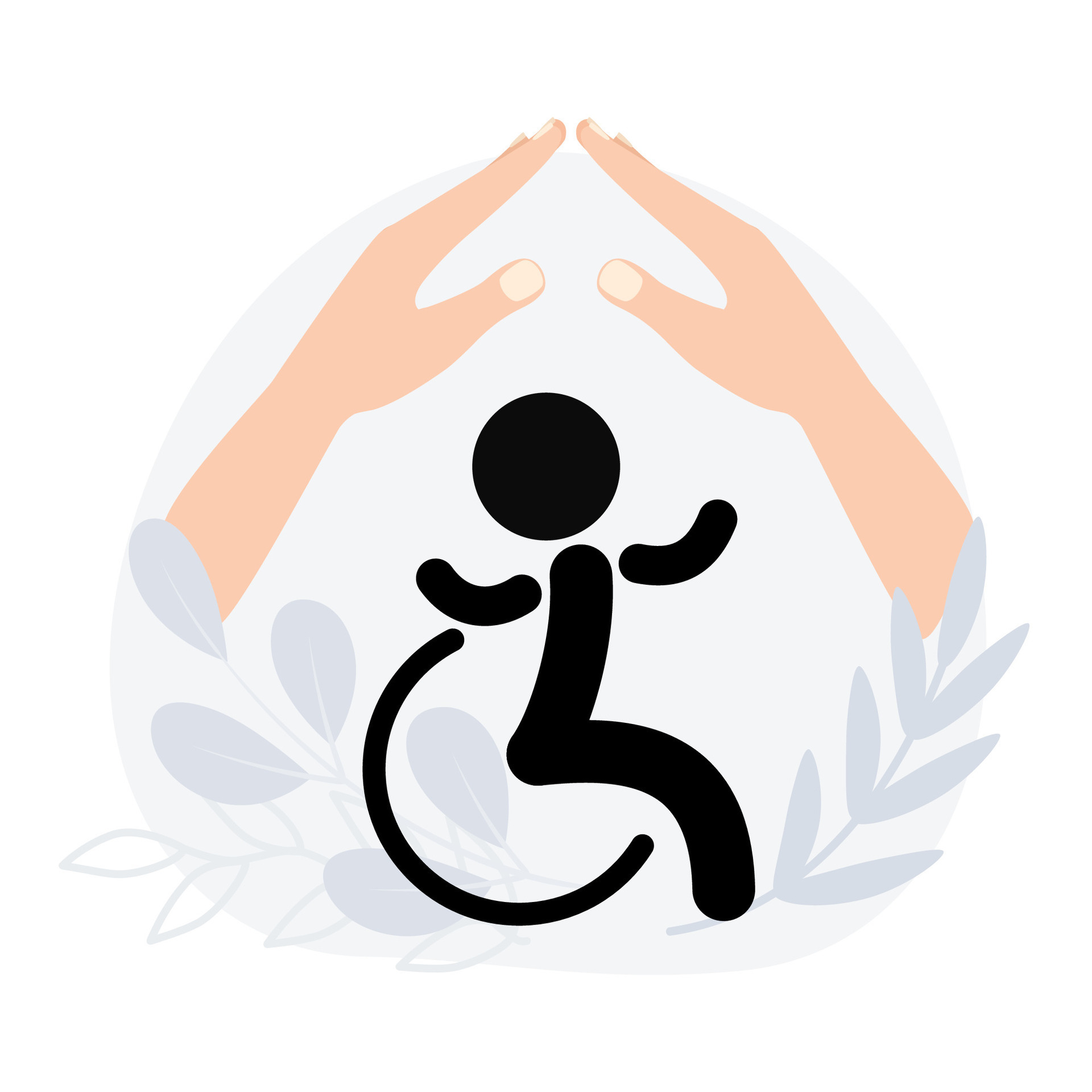Disability support logo. Disabled person in a wheelchair. Concept of  support for disabled people. World Day of Disabled Persons. Vector  illustration on a white background. 29970411 Vector Art at Vecteezy