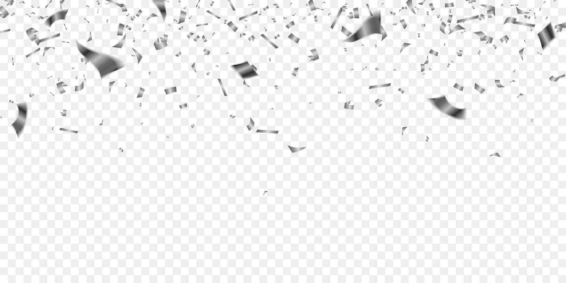 silver shiny confetti background, bright festive, celebration party vector illutration