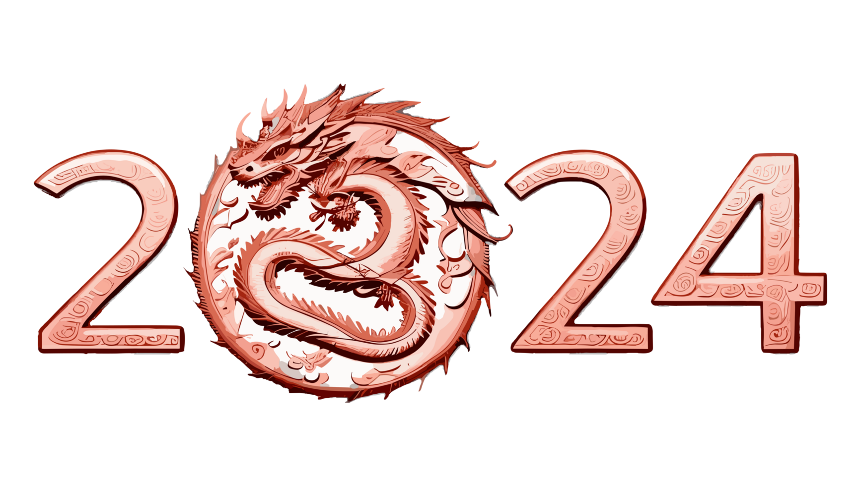 chinois Nouveau année 2024 année de le dragon png