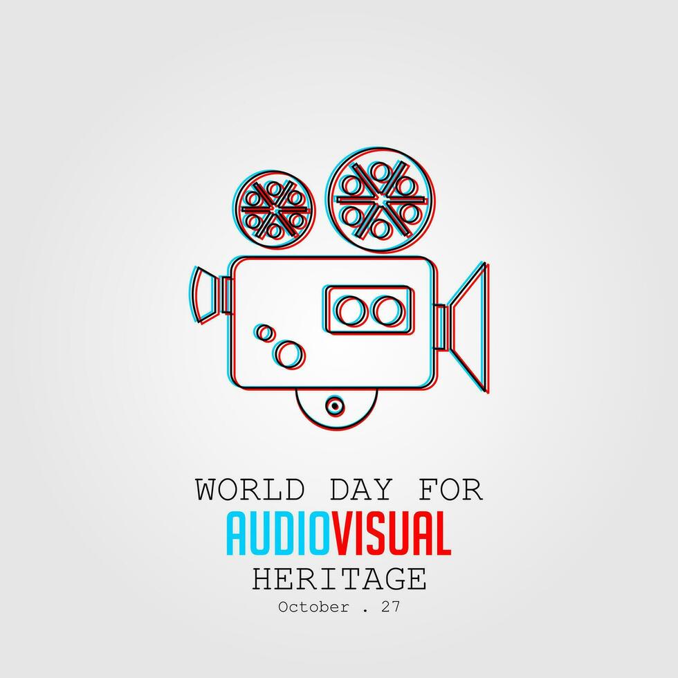 Greeting card on the theme of World Audiovisual heritage day observed each year on October 27 across the globe vector