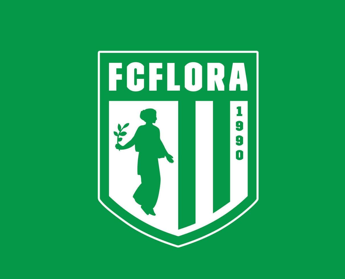 Flora Tallinn Club Symbol Logo Estonia League Football Abstract Design Vector Illustration With Green Background