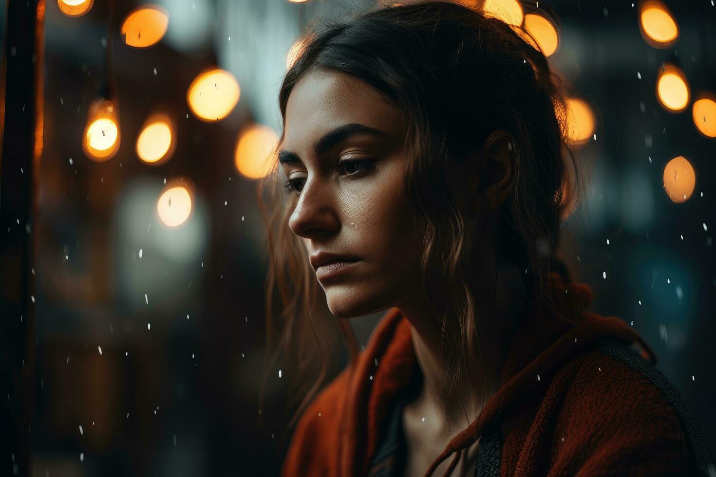Emotional Cinematic Shot with Highly Detailed Lights photo