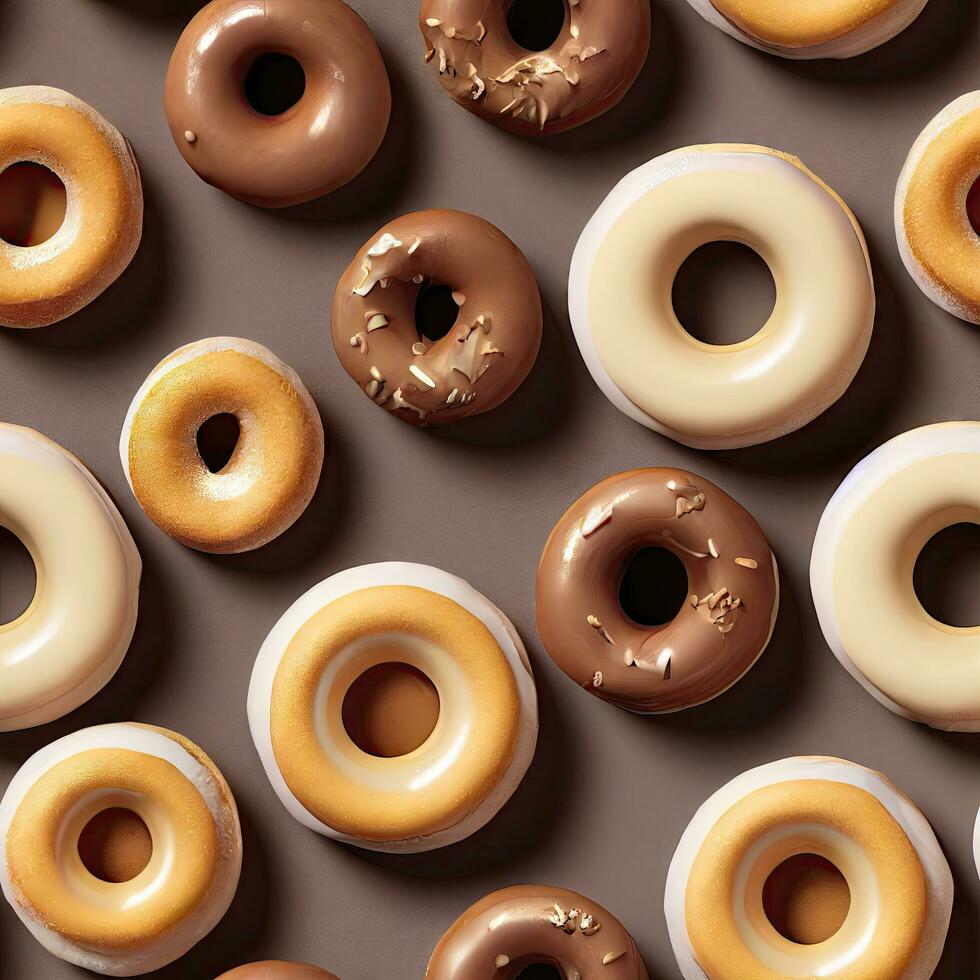 Delicious Donut Patterns in Hyperrealistic 3D Render photo
