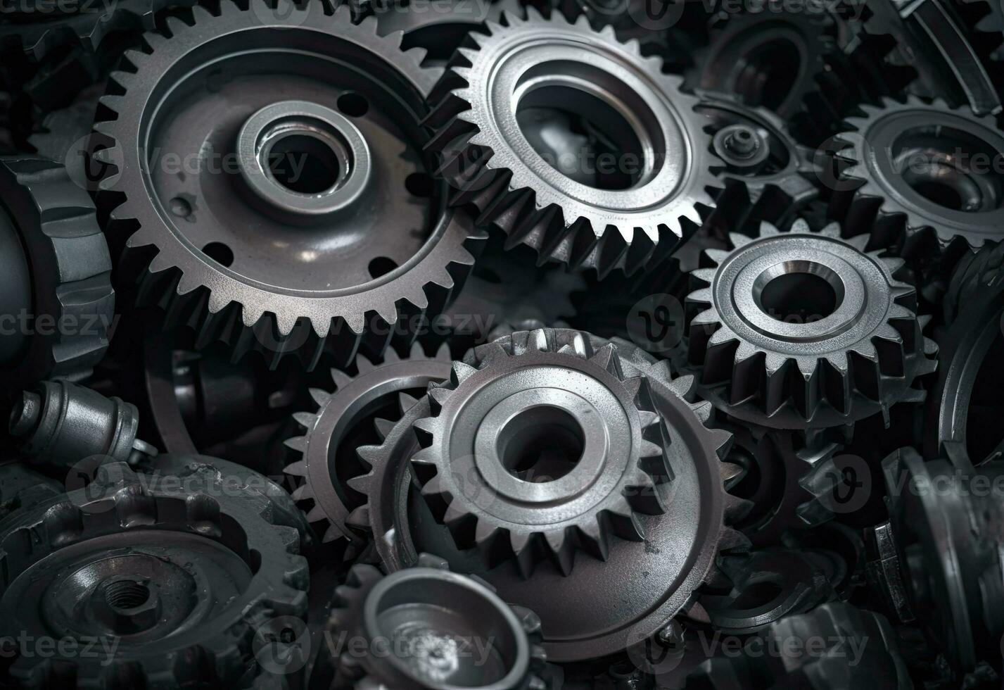 Mechanical Gears in Blurry Details Background photo