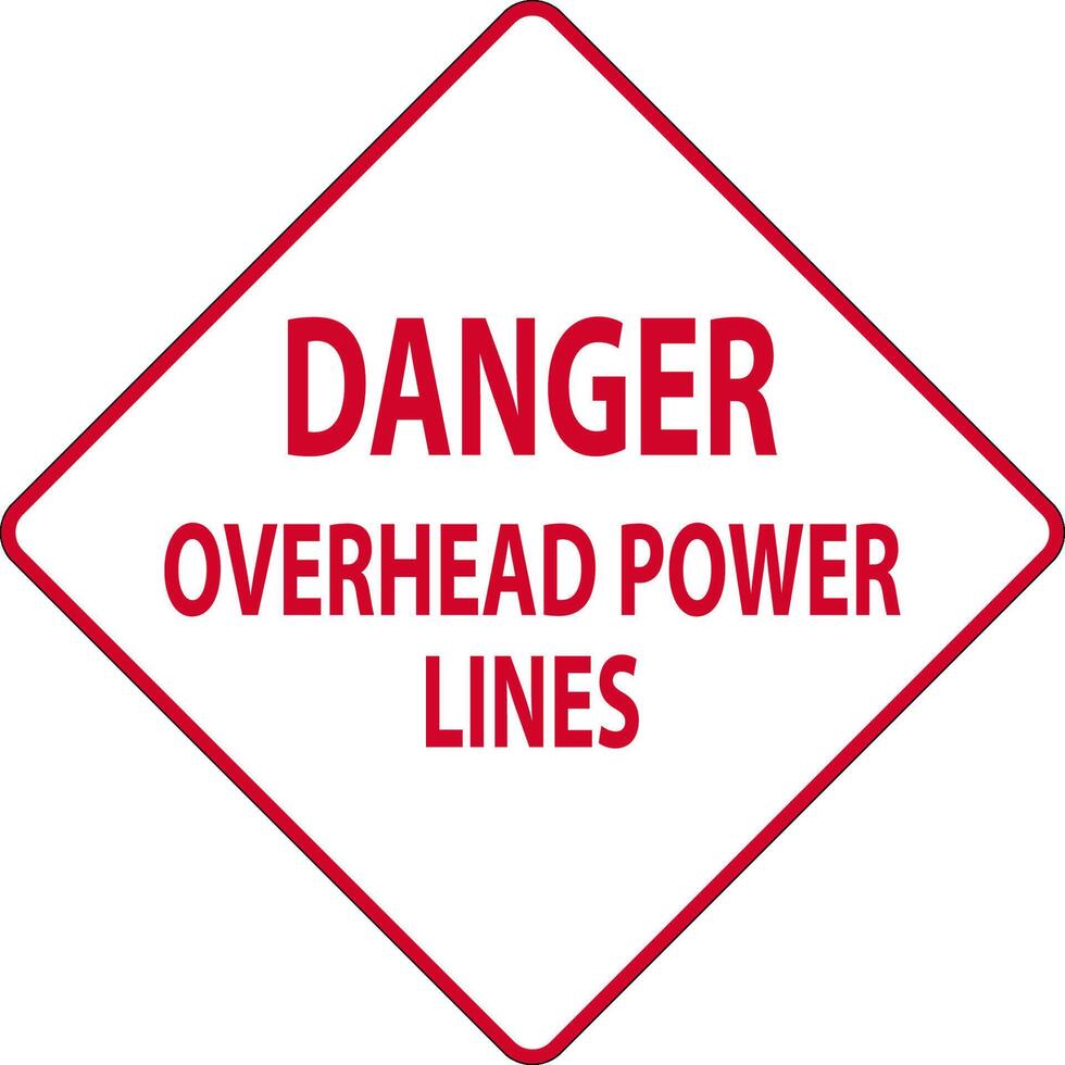 Danger Sign Overhead Power Lines vector