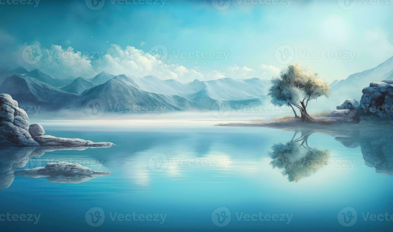 Tranquil Blue Water Scene Background photo