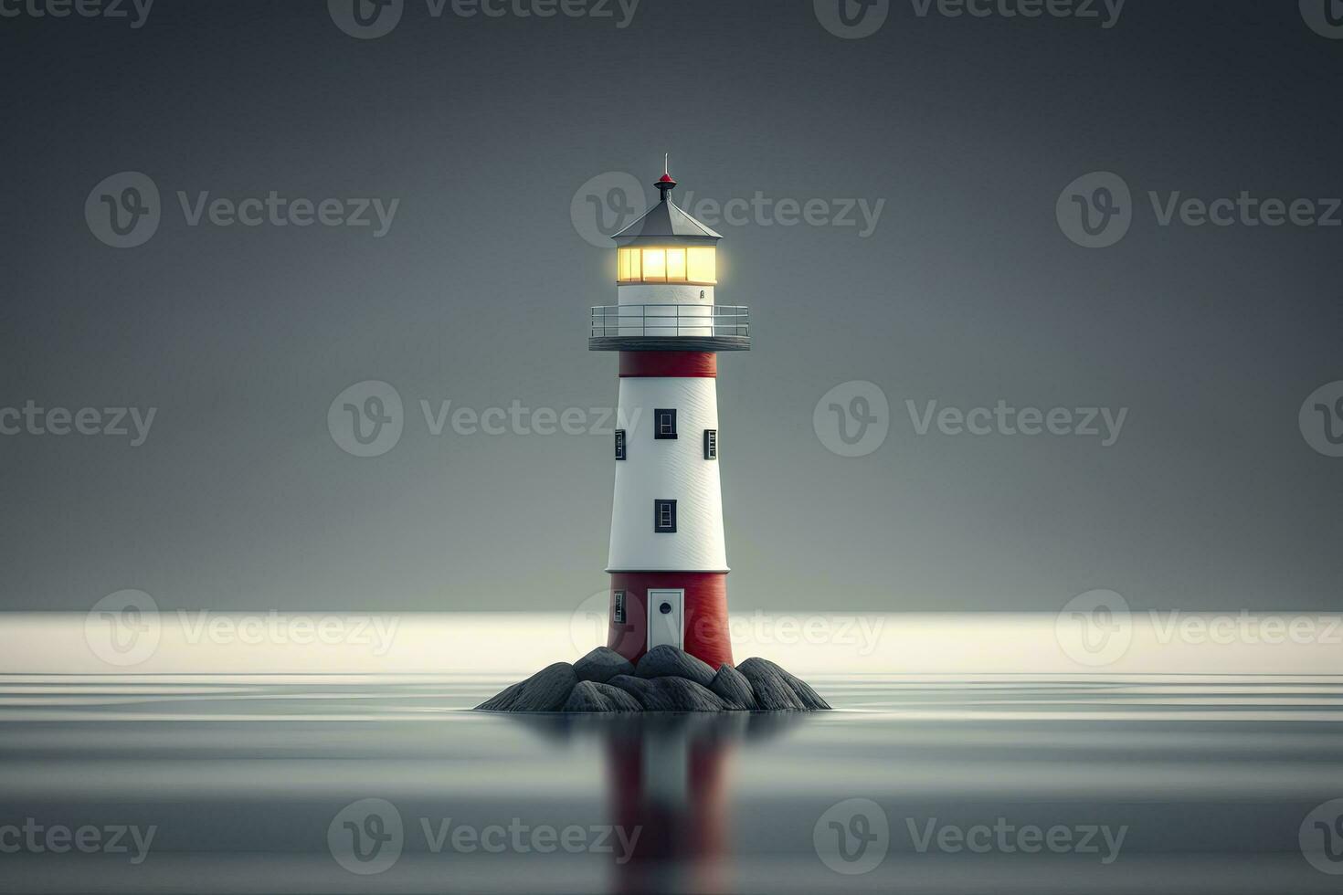 Minimalistic Lighthouse at Dusk photo