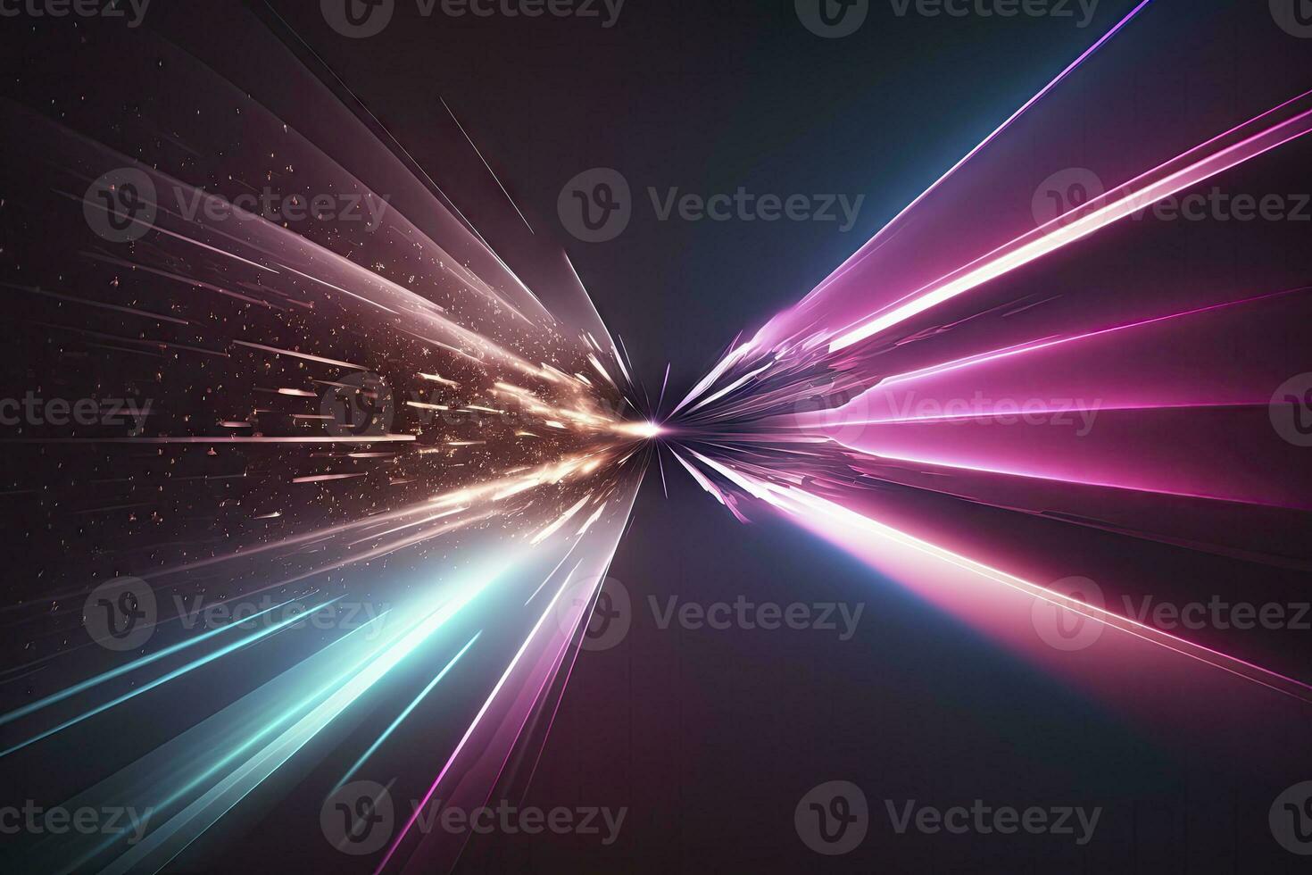 Cosmic Explosion Abstract Pink and Blue Light Trail Jumping into Another Galaxy photo