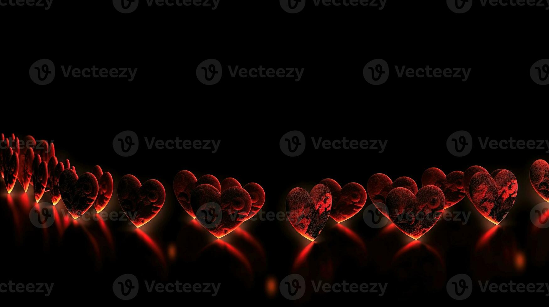 Romantic Valentines Day Heart on Black Background with Love Light and Fire Animation photo