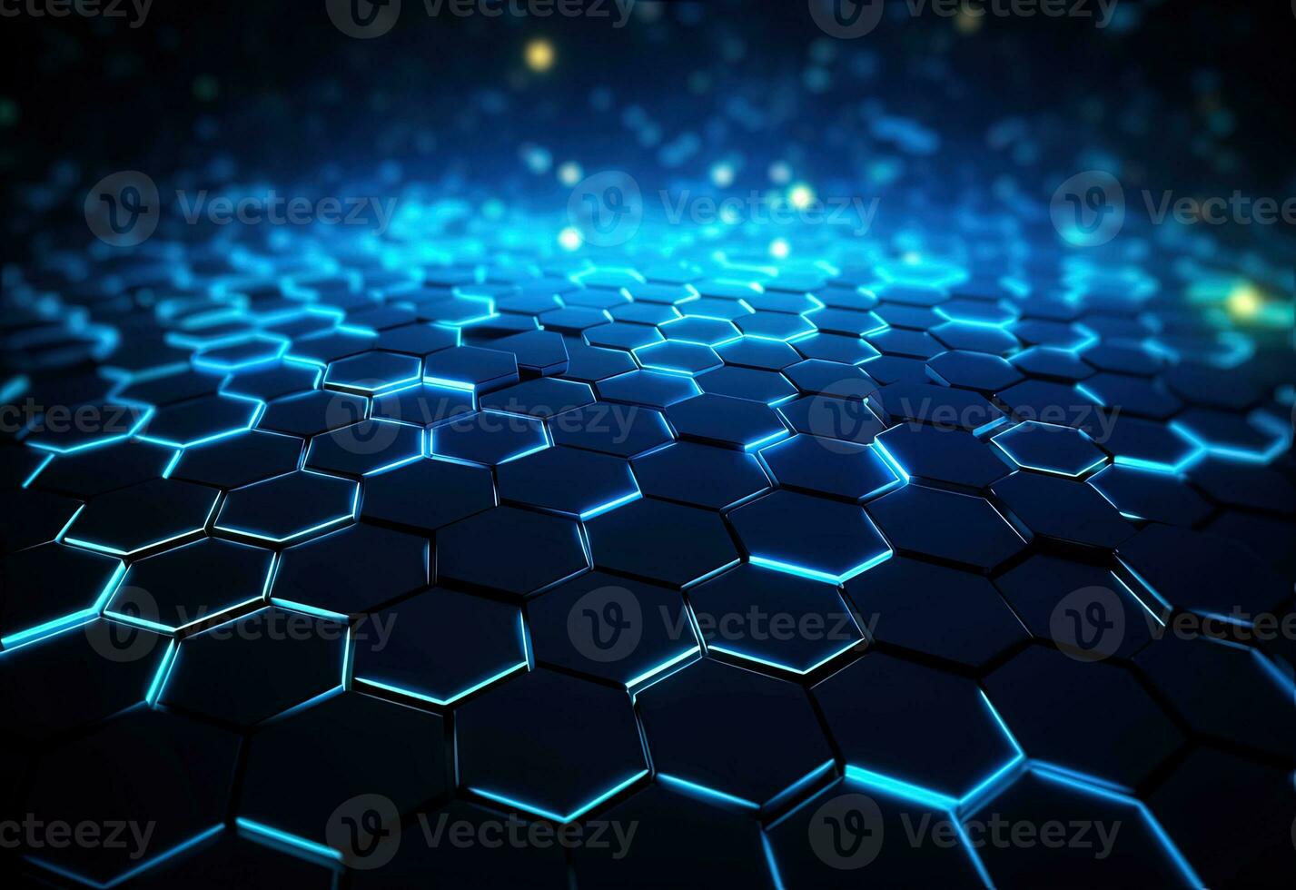 Glowing Blue Hexagon Background for Technology photo