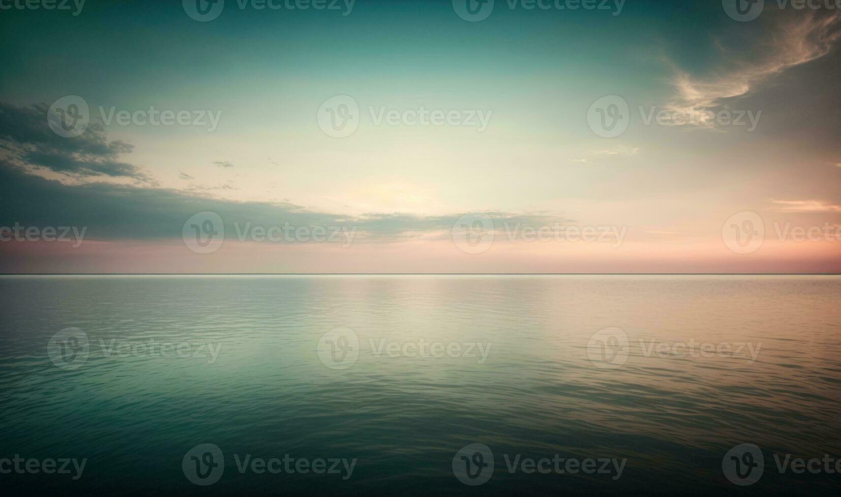 Ethereal Sunset Sky and Sea as a Calm and Serene Background photo