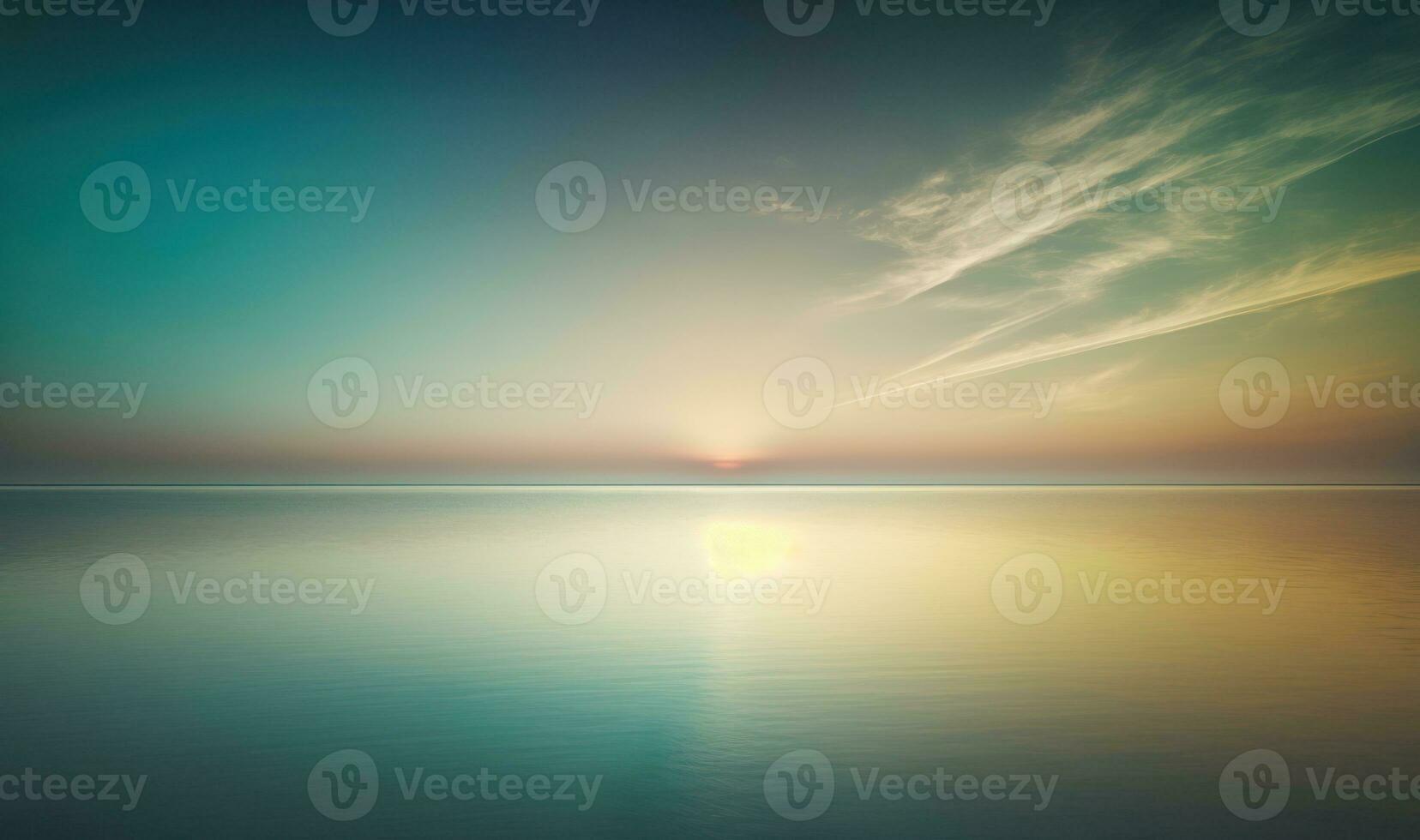 Ethereal Sunset Sky and Sea as a Calm and Serene Background photo