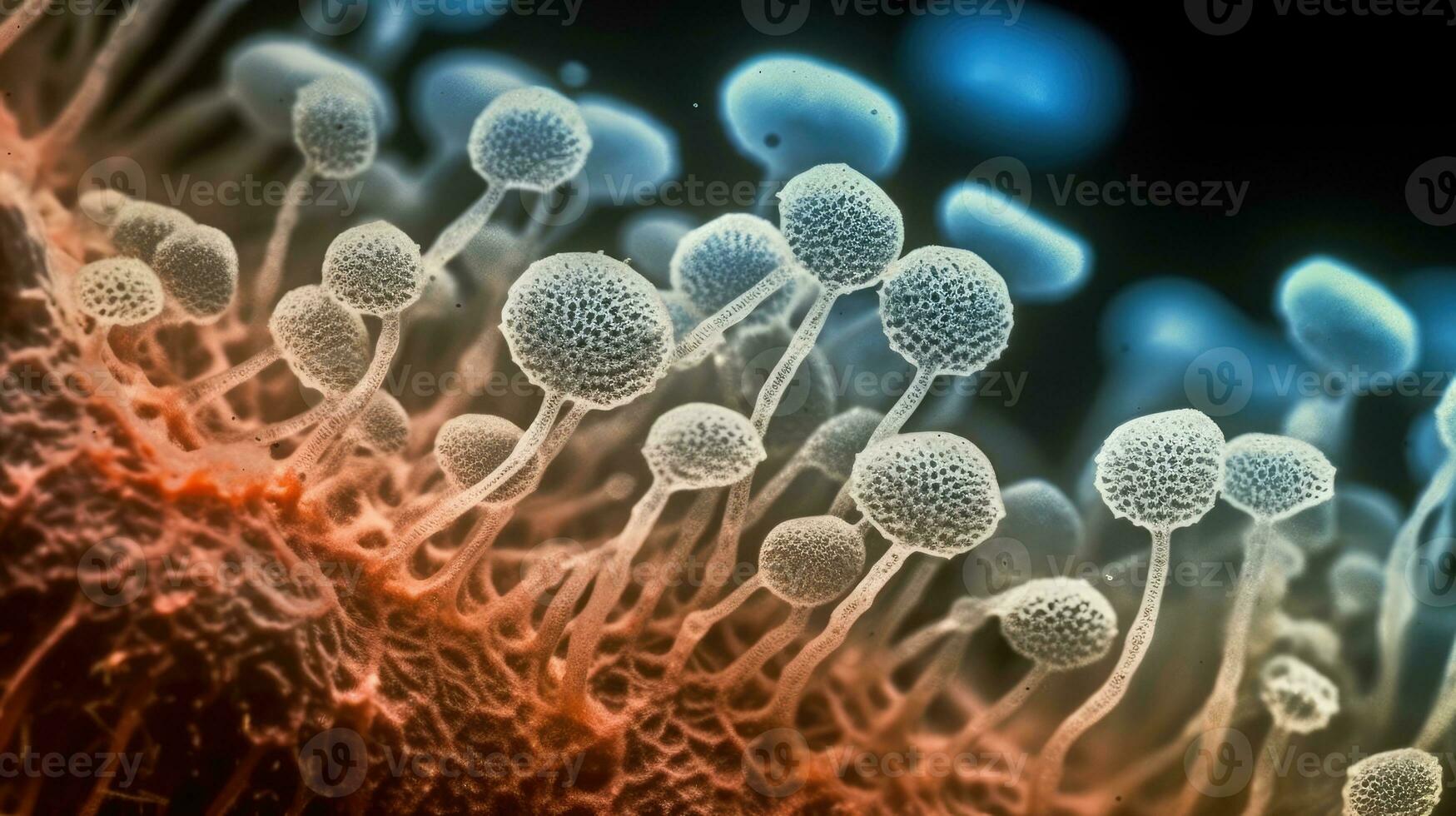 Microscopic View of Candida Auris Fungus photo