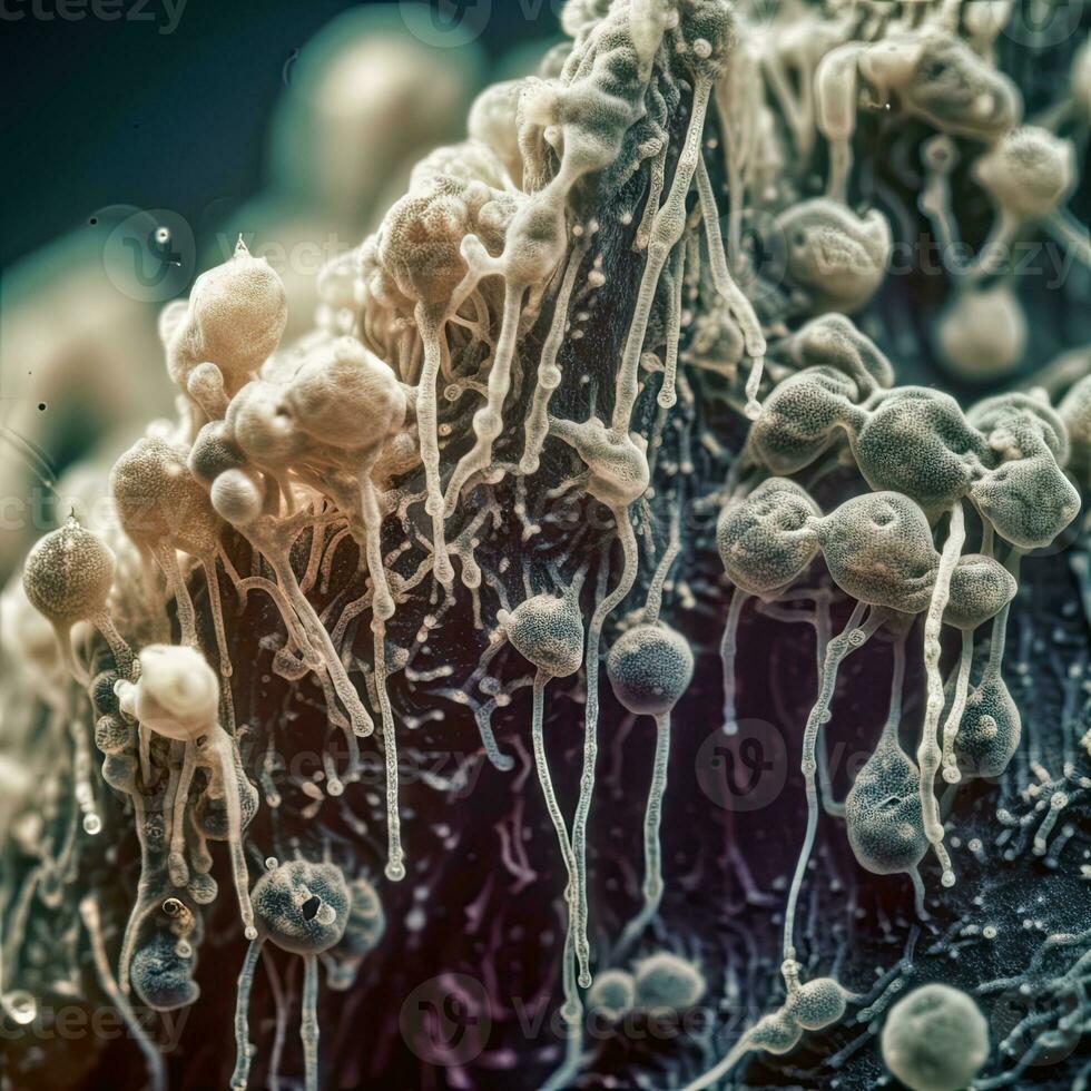 Microscopic View of Candida Auris Fungus photo