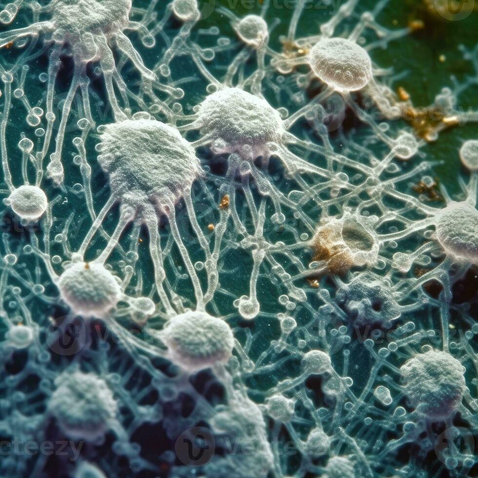 Microscopic View of Candida Auris Fungus photo
