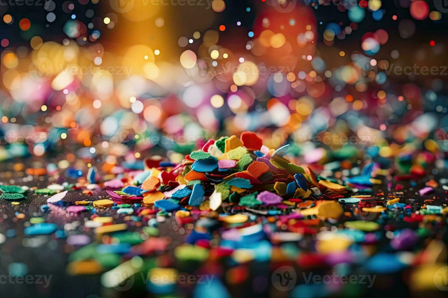 Vibrant Confetti and Bokeh Background for Carnival Celebrations photo