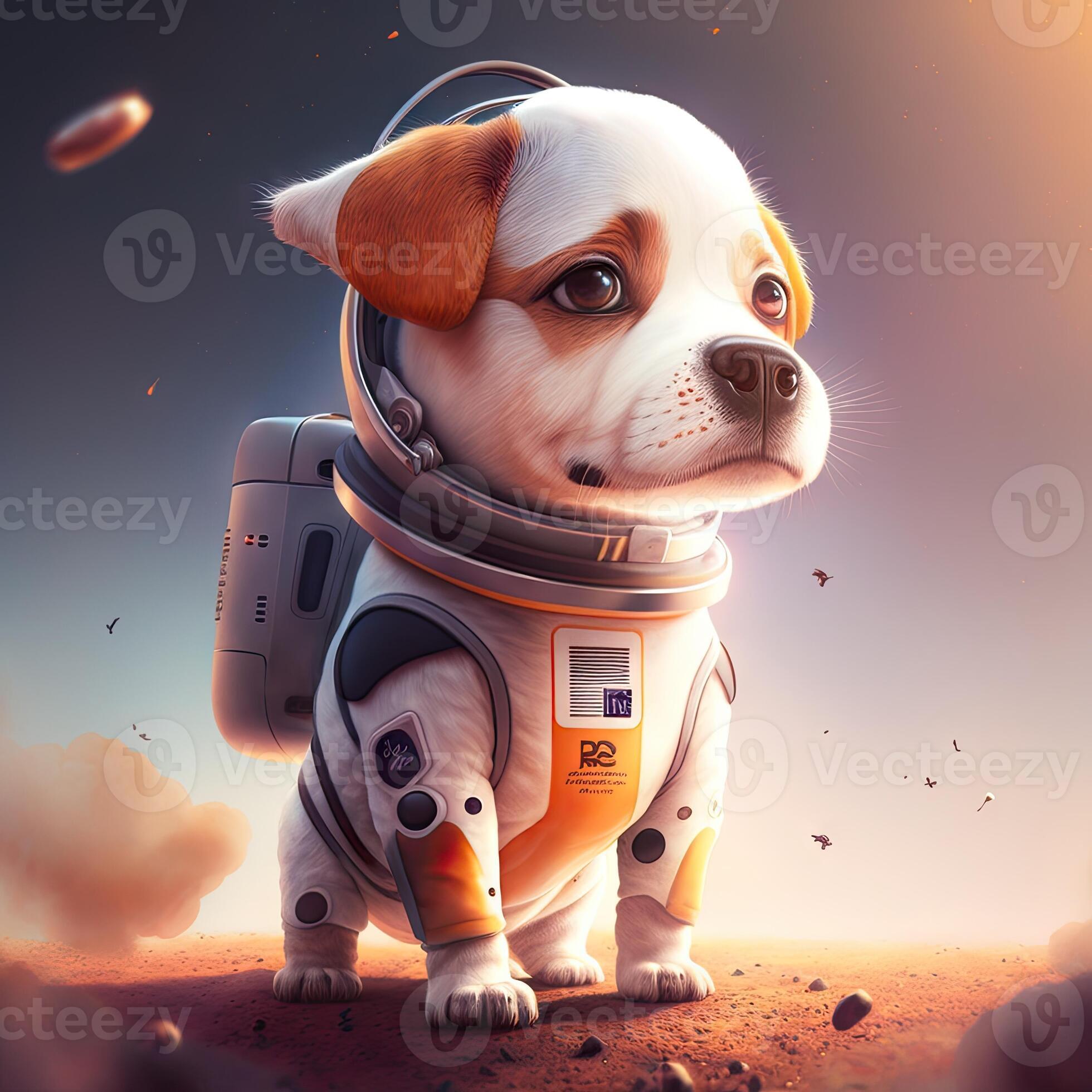 Adorable Animated Dog in Astronaut Suit for Childrens Book or Educational Materials 29975195