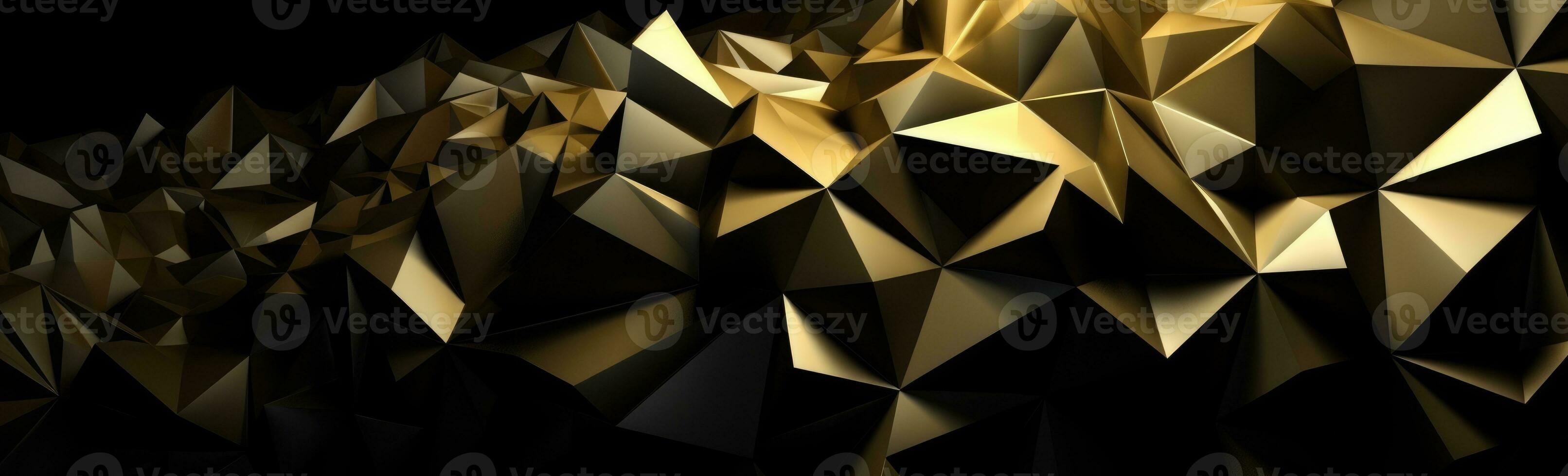 Golden Geometric Polygonal Background with Dark Foreboding Feel photo