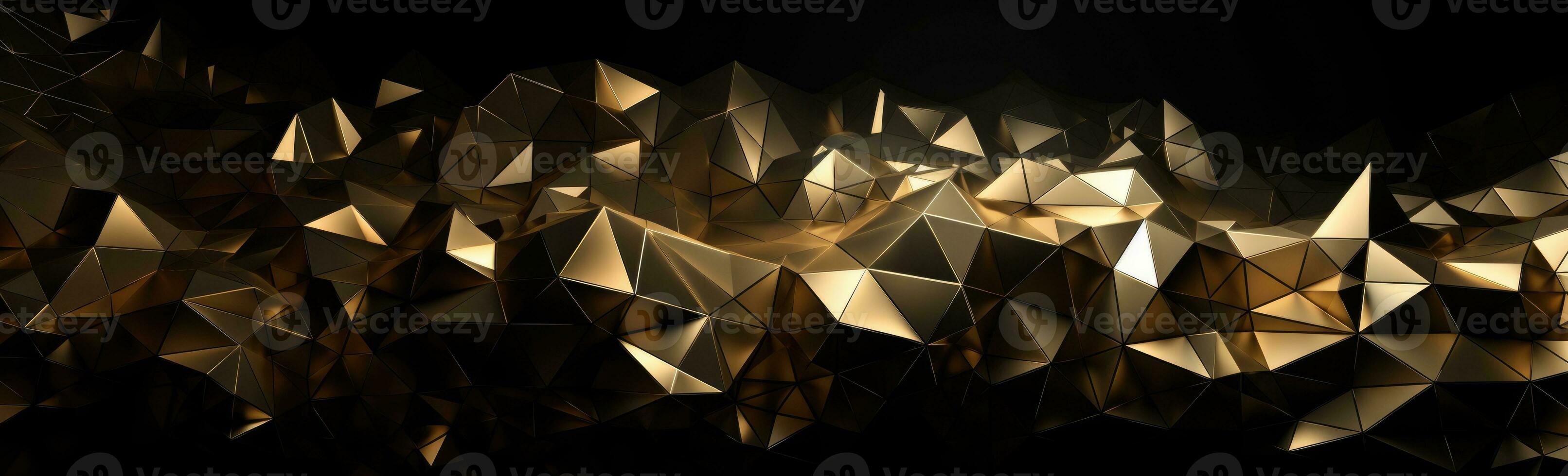 Golden Geometric Polygonal Background with Dark Foreboding Feel photo